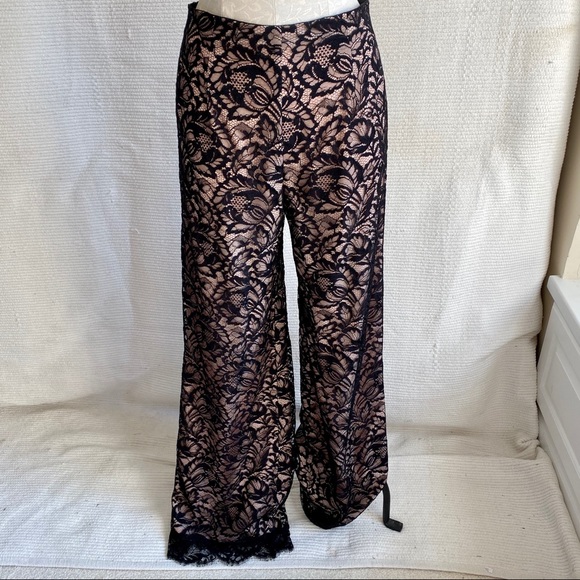 Nicole Miller 6 Tall Nude Illusion Lace Pants Glam Halloween Costume - Picture 3 of 8